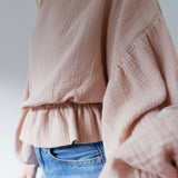 Bella Frill Blouse | Chai Muslin (last one)