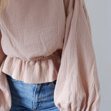 Bella Frill Blouse | Chai Muslin (last one)