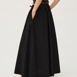 Zelda Skirt | Black Cotton Sateen