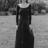 Zelda Skirt | Black Cotton Sateen