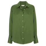 Maeve Shirt | Moss Pure Silk