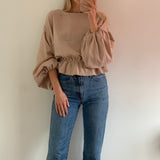 Bella Frill Blouse | Chai Muslin (last one)