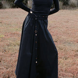 Zelda Skirt | Black Cotton Sateen