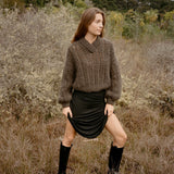 Frisson | Lace Sweater Chocolate