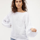Bella Blouse | White Linen