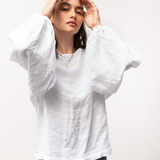 Bella Blouse | White Linen