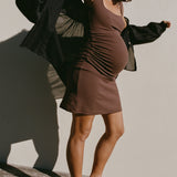 Naia Mini-Dress | Chocolate Rib