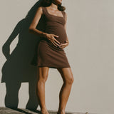 Naia Mini-Dress | Chocolate Rib