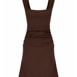 Naia Mini-Dress | Chocolate Rib