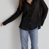 Maeve Shirt | Black Silk Chiffon