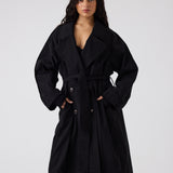 Theodora Trench | Black Drill (PO)