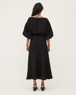 
            
                Load image into Gallery viewer, LOUIE DRESS 2.0 | BLACK MUSLIN
            
        