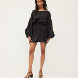 Bella Dress | Black Linen