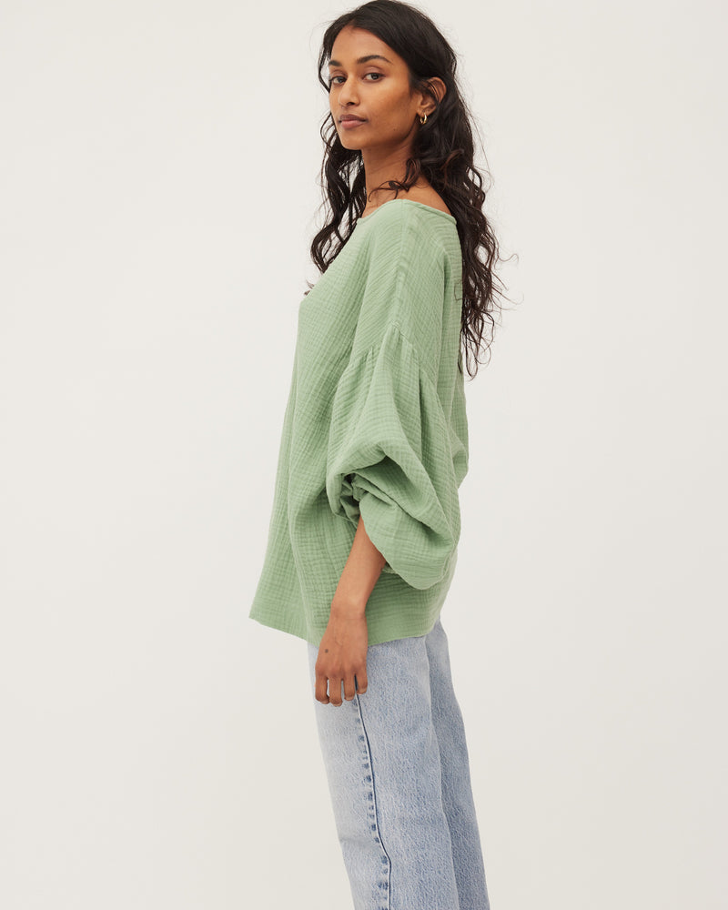 
            
                Load image into Gallery viewer, BELLA BLOUSE | WASABI MUSLIN
            
        