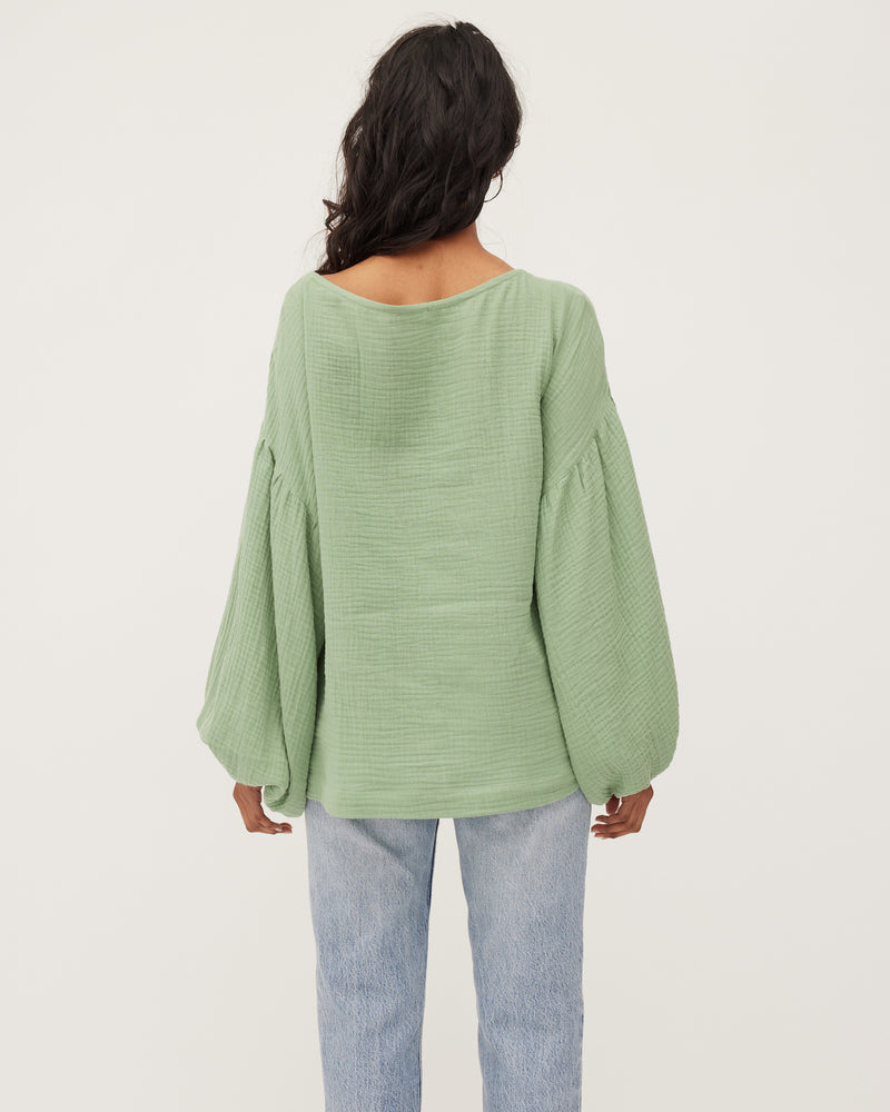 
            
                Load image into Gallery viewer, BELLA BLOUSE | WASABI MUSLIN
            
        