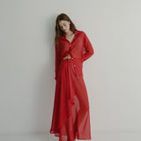 Selma Skirt | Red Silk Georgette (pre-order)