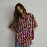 Mabel Shirt | Pink & Orange Silk