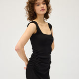 Naia Tank Dress | Black Rib