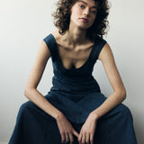 Ada Dress | Navy Stripe