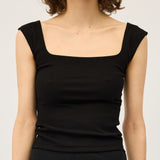 Naia Tank | Black Rib