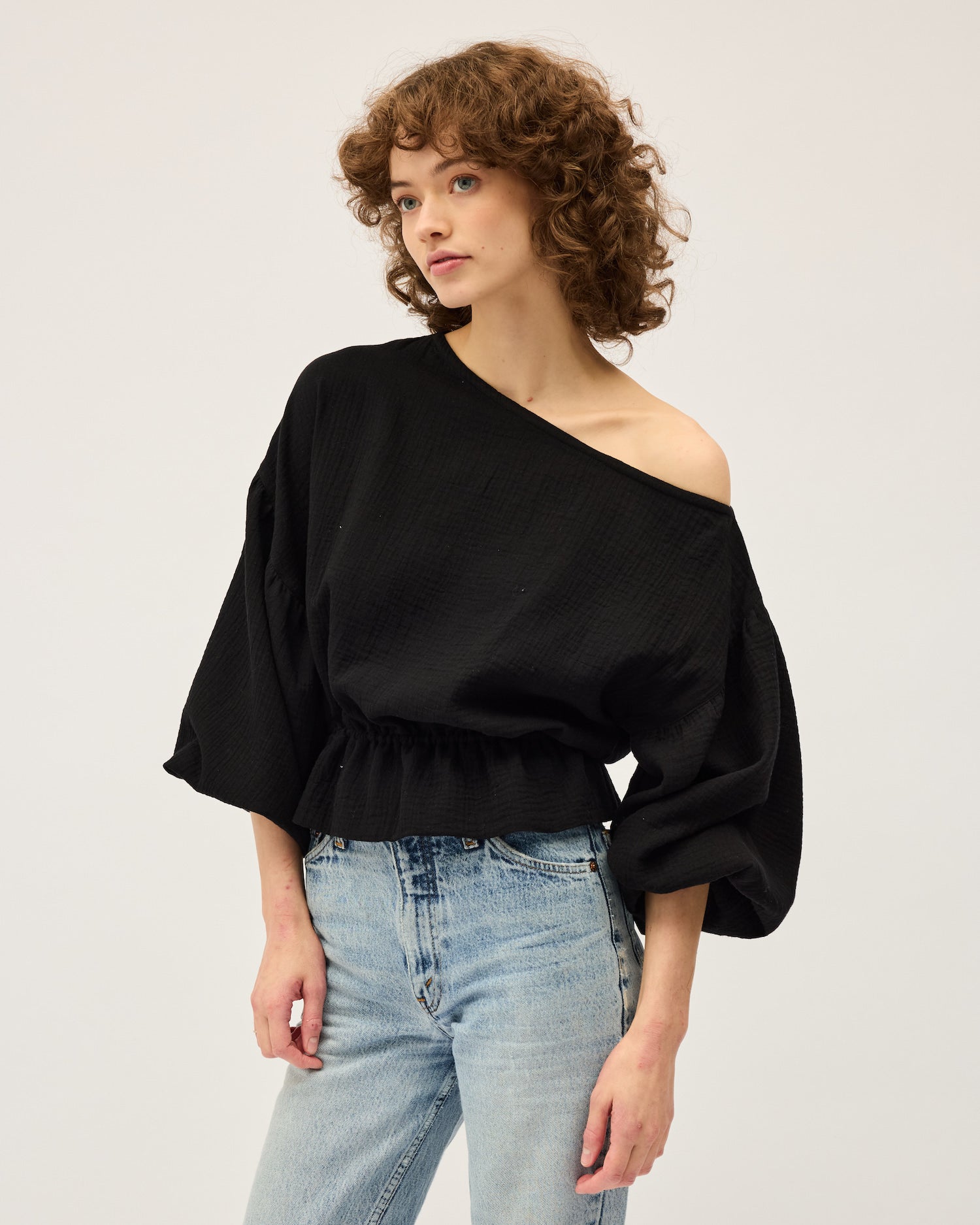 Ank Rouge Black selling Double Collar Frill Blouse