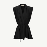 Francis Top | Black Crepe de Chine