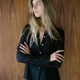 Ivy Shirt | Black Sheer Crinkle