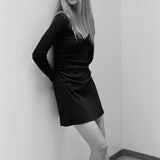 Jillian Mini Dress | Black Rib
