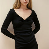 Jillian Mini Dress | Black Rib