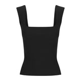 Naia Tank | Black Rib