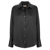 Maeve Shirt | Black Pure Silk