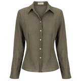 Ivy Shirt | Khaki Sheer Crinkle