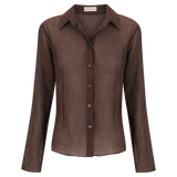 Ivy Shirt | Chocolate Sheer Crinkle