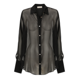 Maeve Shirt | Black Silk Chiffon