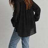Maeve Shirt | Black Silk Chiffon
