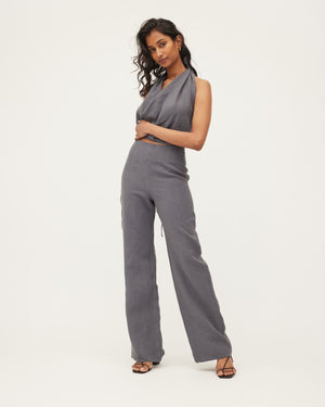 SONIA PANT - STEEL WASHED LINEN