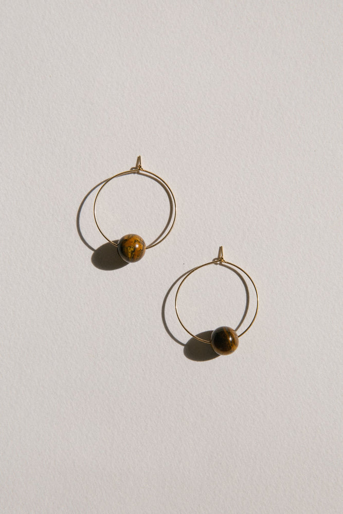 
            
                Load image into Gallery viewer, FERN HOOPS | TIGER EYE
            
        