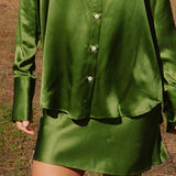 Bias Mini-Skirt | Moss (PO)