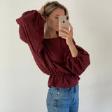 Bella Frill Blouse | Merlot Muslin (PO)