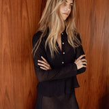Ivy Shirt | Black Sheer Crinkle