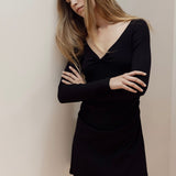 Jillian Mini Dress | Black Rib