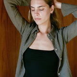 Ivy Shirt | Khaki Sheer Crinkle