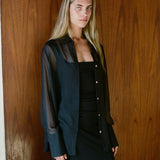 Maeve Shirt | Black Silk Chiffon