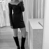 Luella Mini Dress | Black Rib