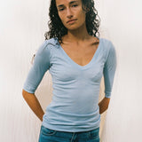 Uma Tee | Baby Blue Merino