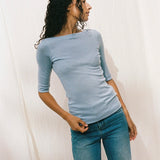 Uma Tee | Baby Blue Merino