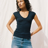 Ava Tee | Navy Merino