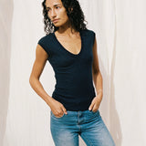 Ava Tee | Navy Merino