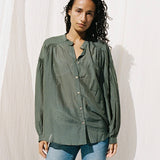 Mira Blouse | Khaki Silk Cotton