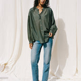 Mira Blouse | Khaki Silk Cotton